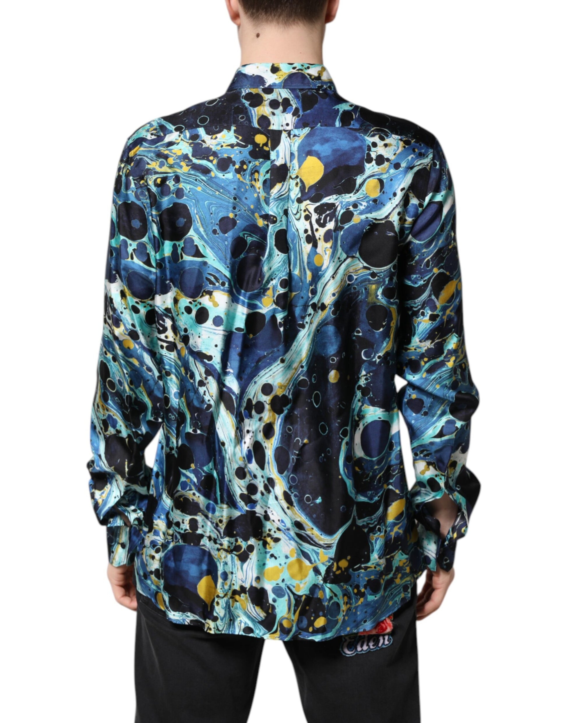 Dolce & Gabbana Multicolor Marble Print MARTINI Dress Shirt by Dolce & Gabbana