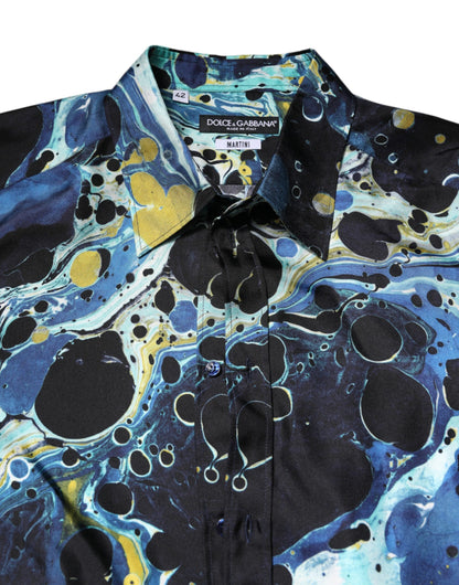 Dolce & Gabbana Multicolor Marble Print MARTINI Dress Shirt by Dolce & Gabbana