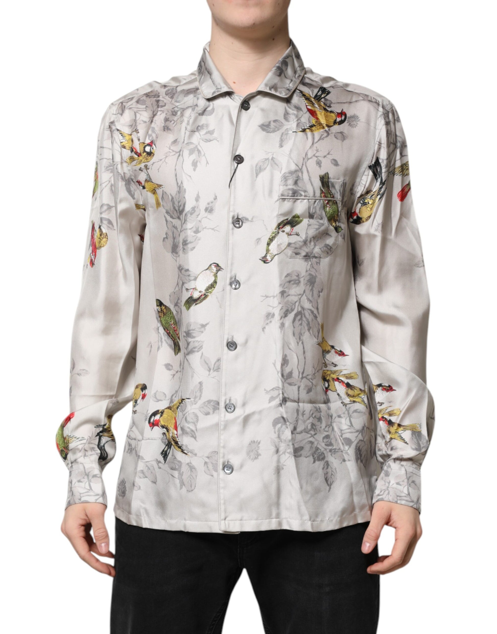 Dolce & Gabbana Multicolor Silk Printed Button Down Shirt by Dolce & Gabbana