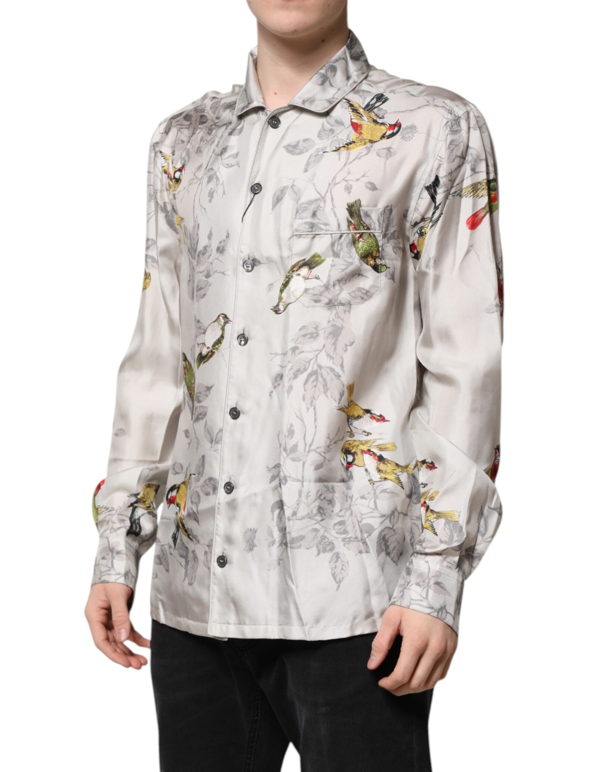 Dolce & Gabbana Multicolor Silk Printed Button Down Shirt by Dolce & Gabbana