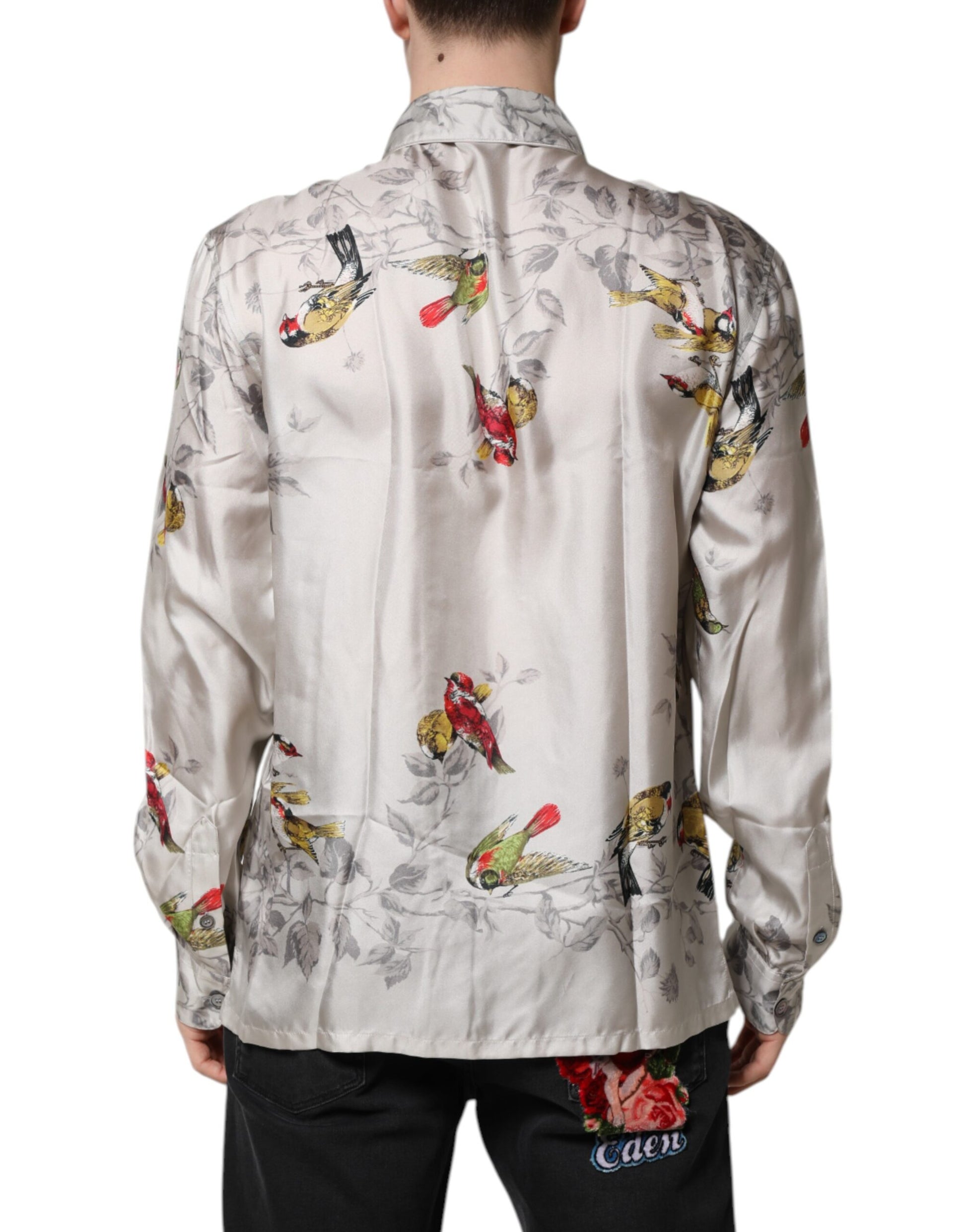 Dolce & Gabbana Multicolor Silk Printed Button Down Shirt by Dolce & Gabbana