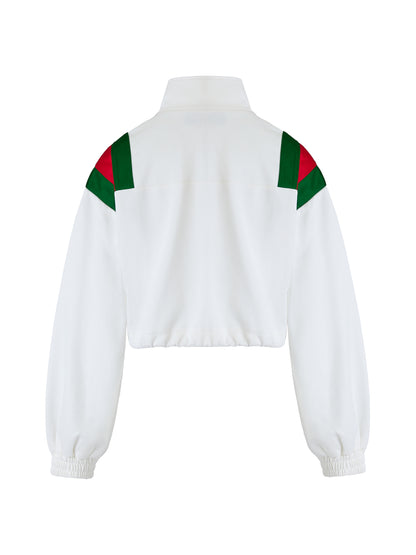 Sweat-shirt blanc en polyester avec logo Gucci