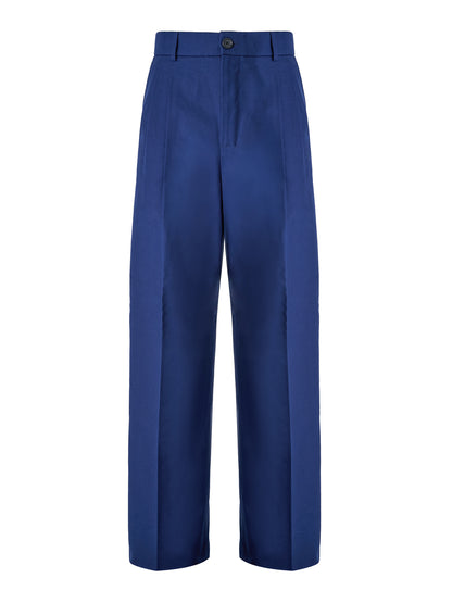 Pantalon classique en coton bleu Gucci
