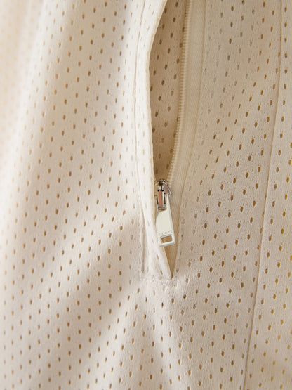 Short en polyester crème avec logo Gucci