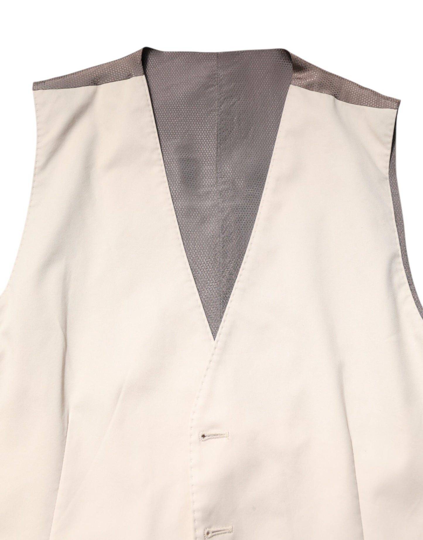 Dolce &amp; Gabbana Beige Gray Dress Men Formal Waistcoat Vest