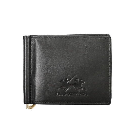 Portefeuille homme en cuir noir La Martina
