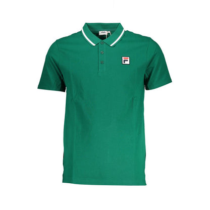 Polo Fila Classic en coton vert avec détails contrastés