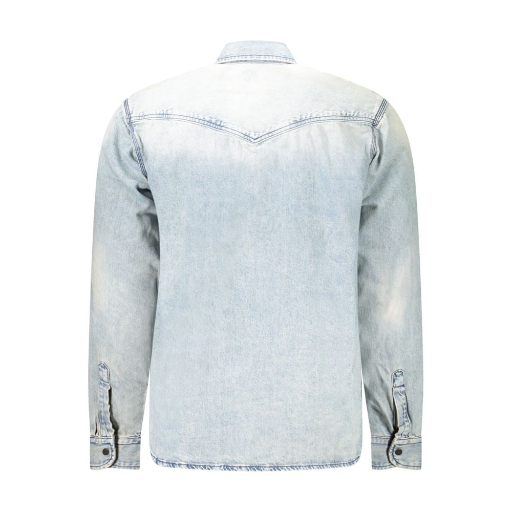 Hugo Boss Light Blue Cotton Men Shirt by Hugo Boss