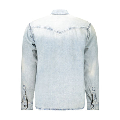 Hugo Boss Light Blue Cotton Men Shirt by Hugo Boss