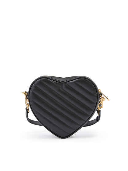 Mini sac bandoulière cœur en cuir noir Gucci