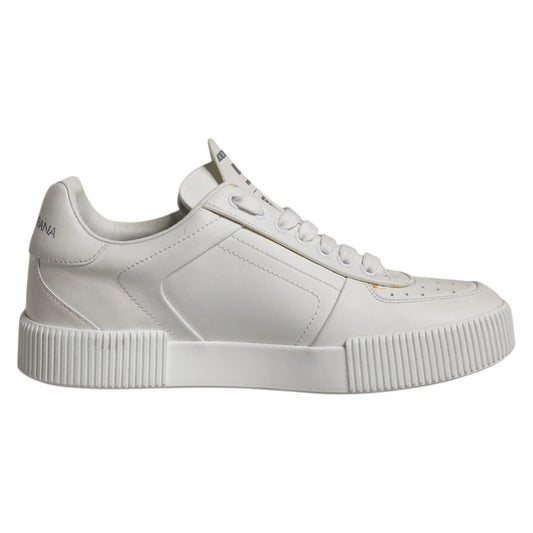 Dolce & Gabbana White Miami Leather Low Top Sneakers Shoes by Dolce & Gabbana