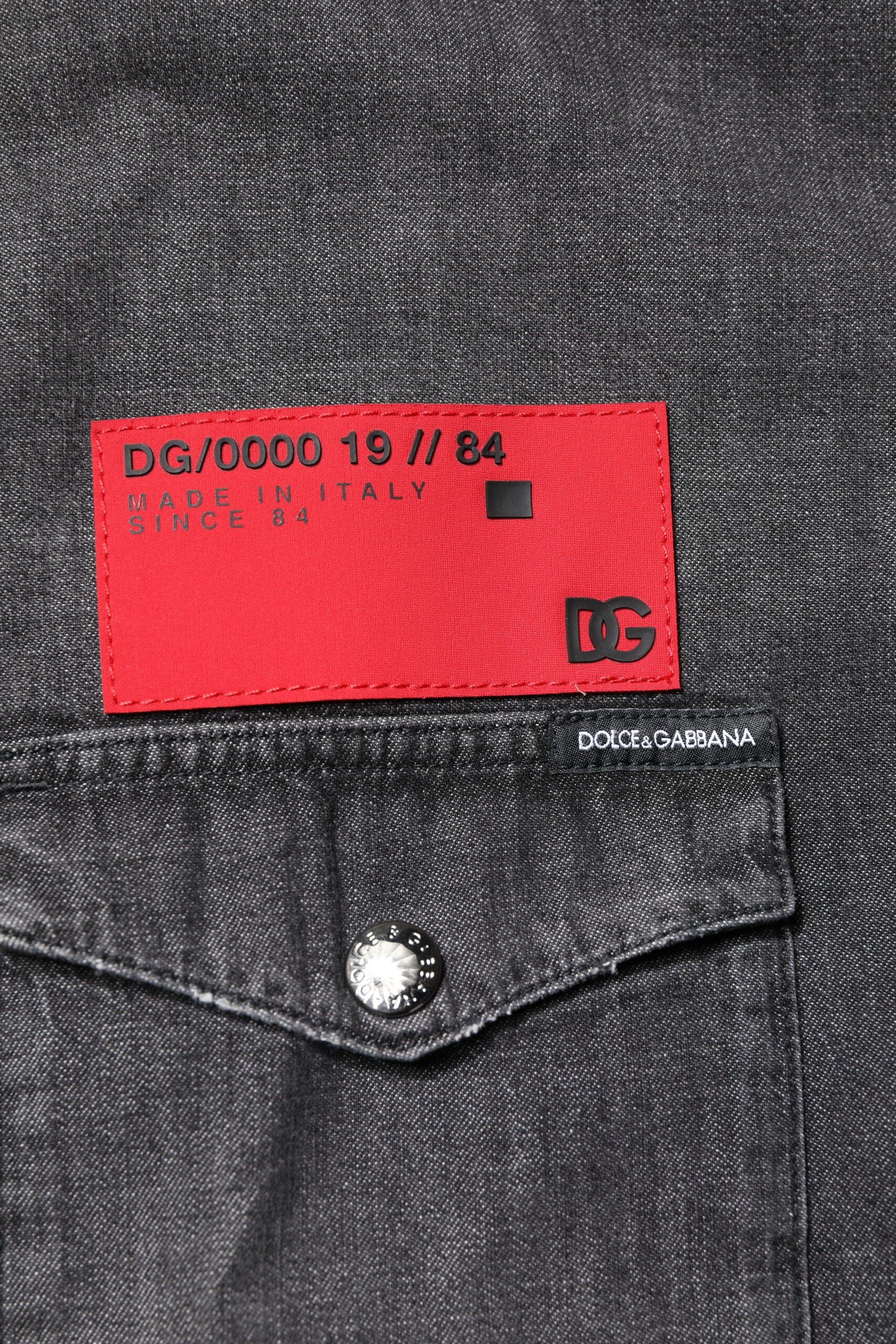 Dolce & Gabbana Gray Long Sleeves Button Down Denim Shirt by Dolce & Gabbana