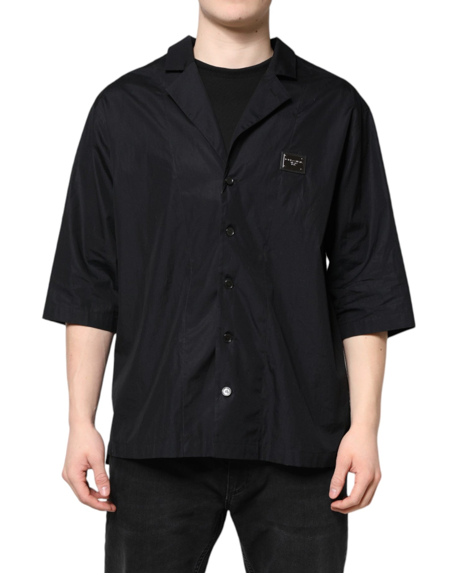 Dolce & Gabbana Black Short Sleeves Button Down Casual Shirt by Dolce & Gabbana