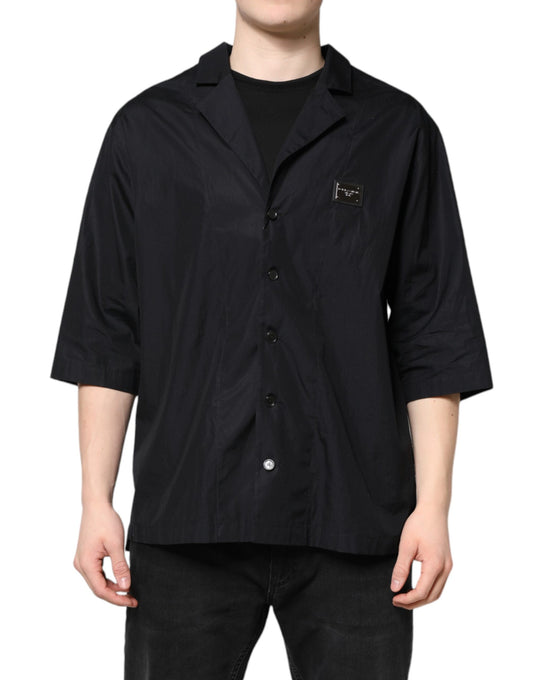 Dolce & Gabbana Black Short Sleeves Button Down Casual Shirt by Dolce & Gabbana