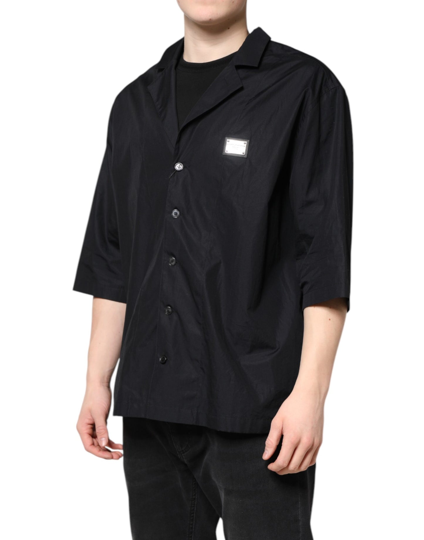 Dolce & Gabbana Black Short Sleeves Button Down Casual Shirt by Dolce & Gabbana