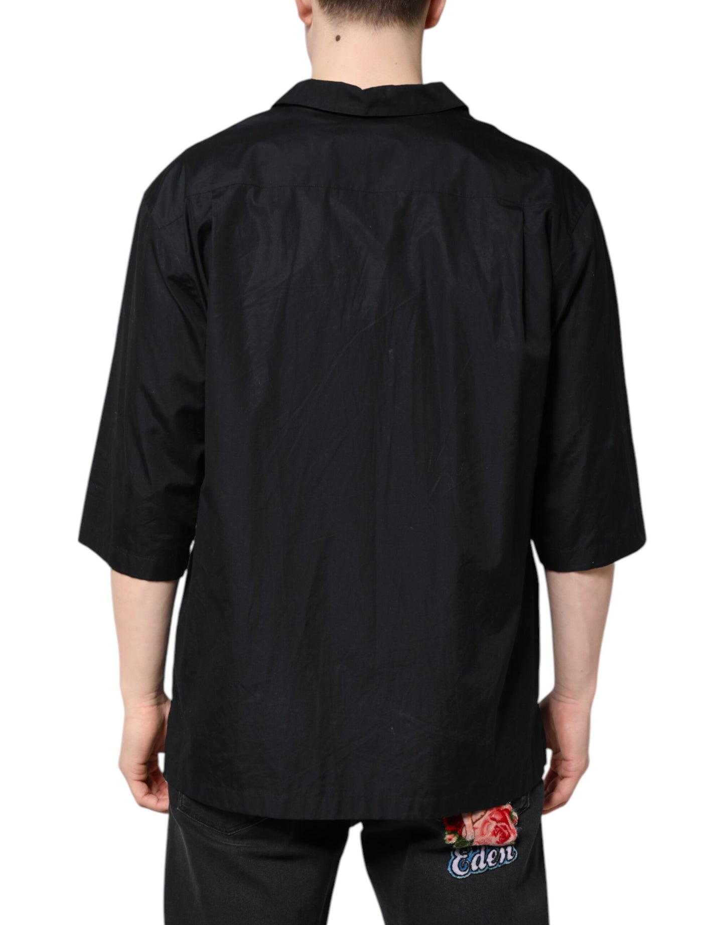 Dolce & Gabbana Black Short Sleeves Button Down Casual Shirt by Dolce & Gabbana