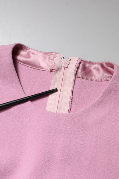 Robe fourreau courte à manches longues en polyester rose Dolce &amp; Gabbana