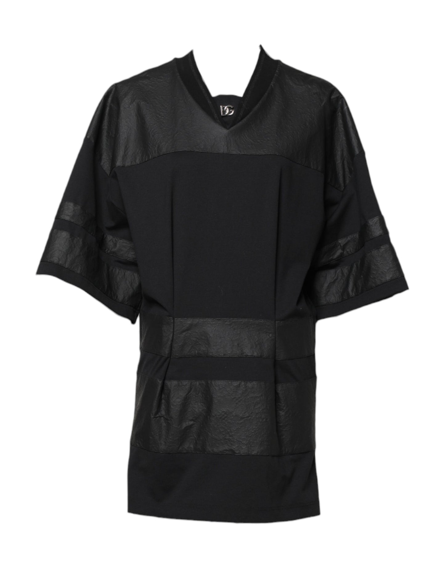 Dolce &amp; Gabbana Black Cotton Short Sleeves V-neck T-shirt