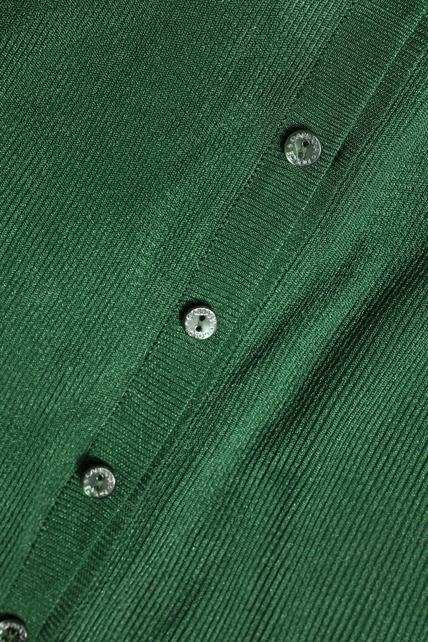 Dolce & Gabbana Green Polyester Long Sleeves Cardigan Sweater by Dolce & Gabbana