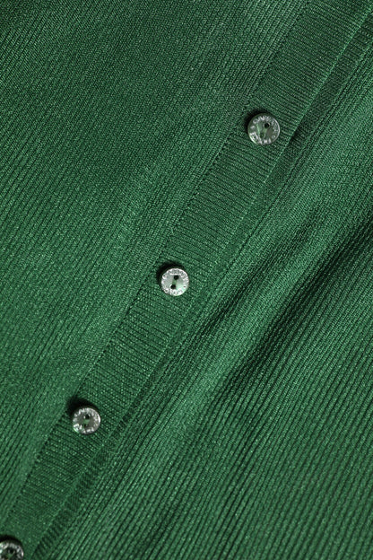 Dolce & Gabbana Green Polyester Long Sleeves Cardigan Sweater by Dolce & Gabbana
