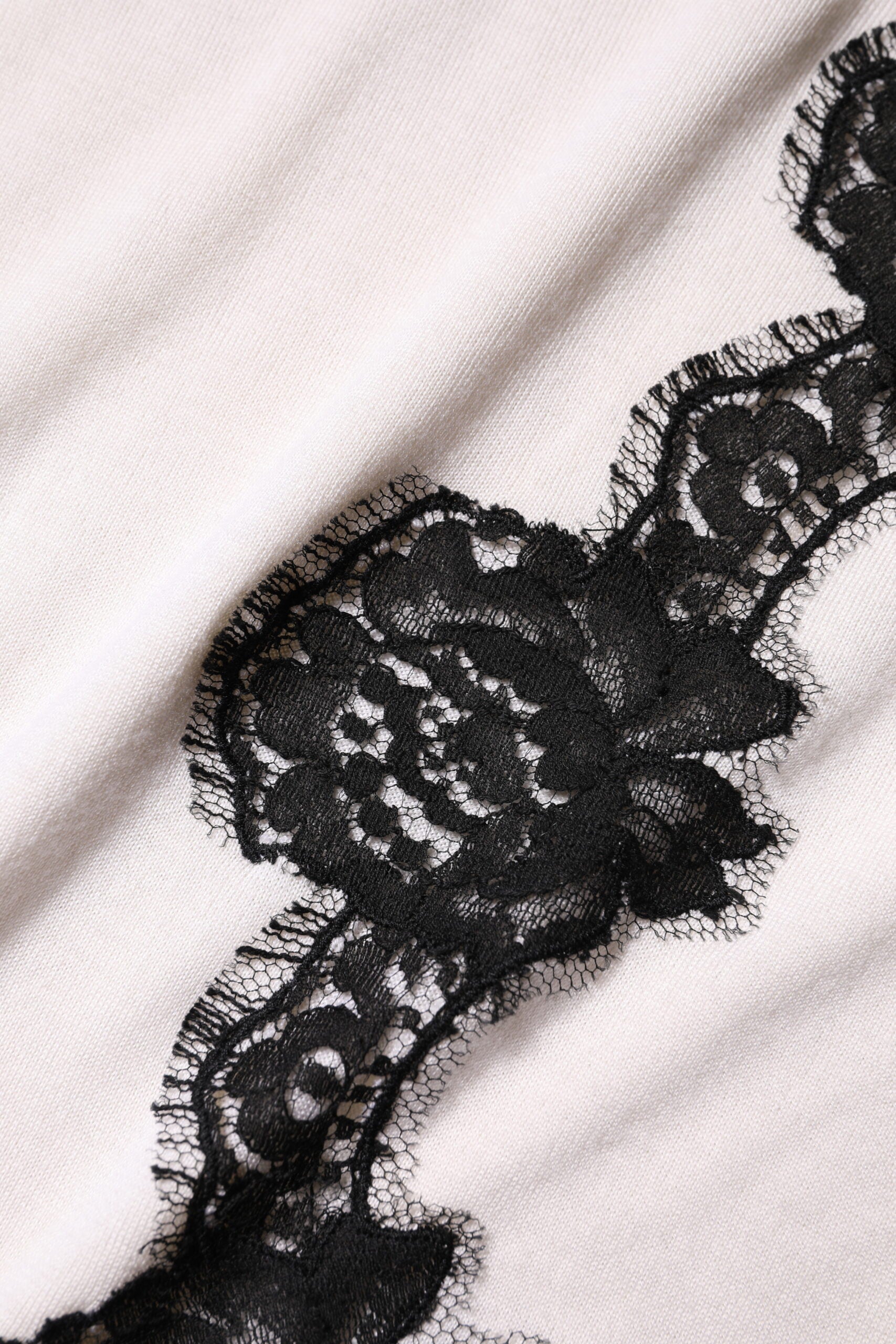 Dolce & Gabbana White Cashmere Floral Lace Detailing Tank Top by Dolce & Gabbana