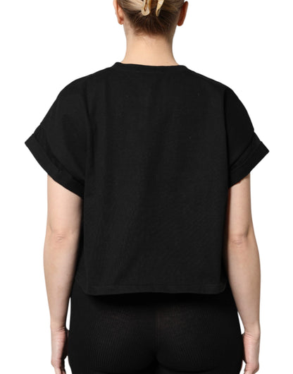 Dolce & Gabbana Black Cotton Printed Short Sleeves T-shirt by Dolce & Gabbana