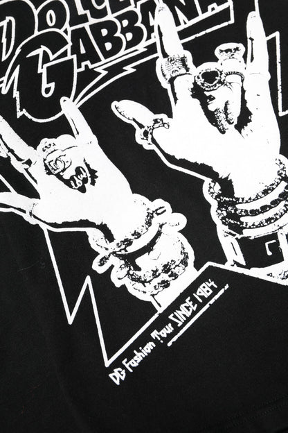 Dolce & Gabbana Black Cotton Printed Short Sleeves T-shirt by Dolce & Gabbana