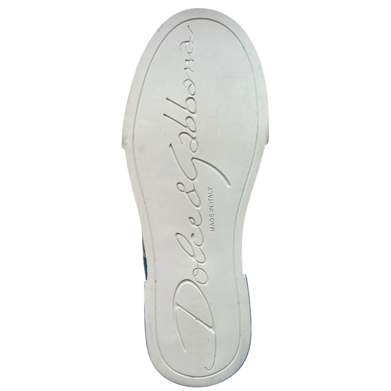 Dolce & Gabbana White Blue Logo Portofino Sneakers Shoes by Dolce & Gabbana