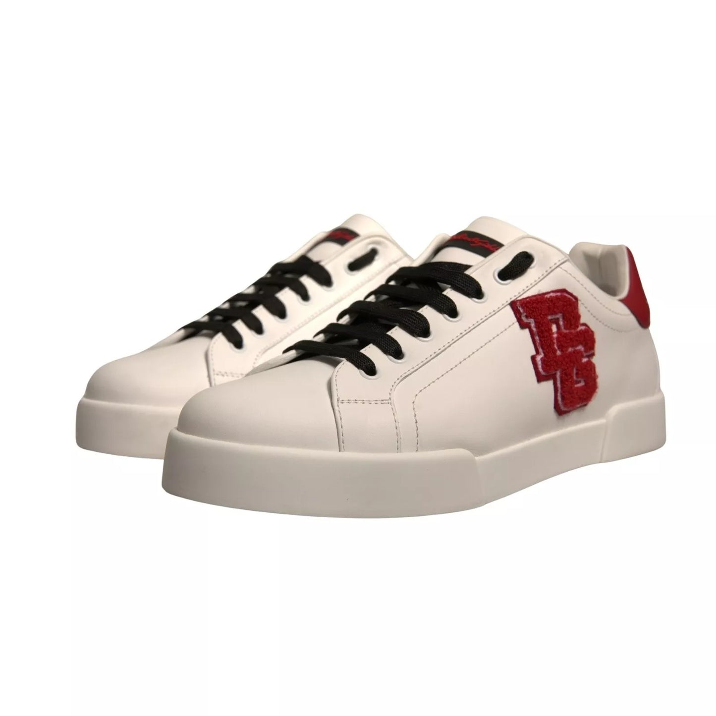 Dolce & Gabbana White Leather DG Logo Low Top Sneaker Shoes by Dolce & Gabbana