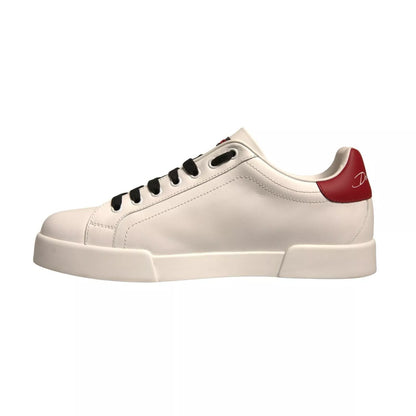 Dolce & Gabbana White Leather DG Logo Low Top Sneaker Shoes by Dolce & Gabbana