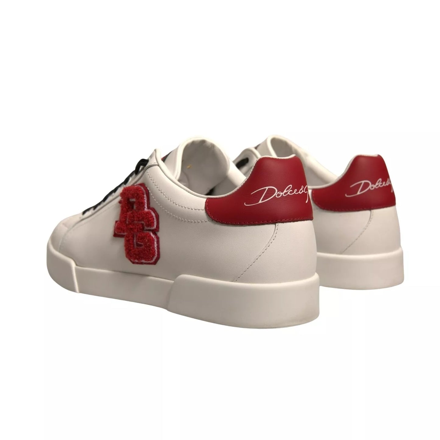 Dolce & Gabbana White Leather DG Logo Low Top Sneaker Shoes by Dolce & Gabbana