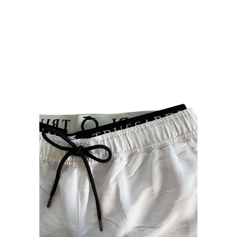 Short de bain Trussardi Beachwear en polyester blanc pour homme