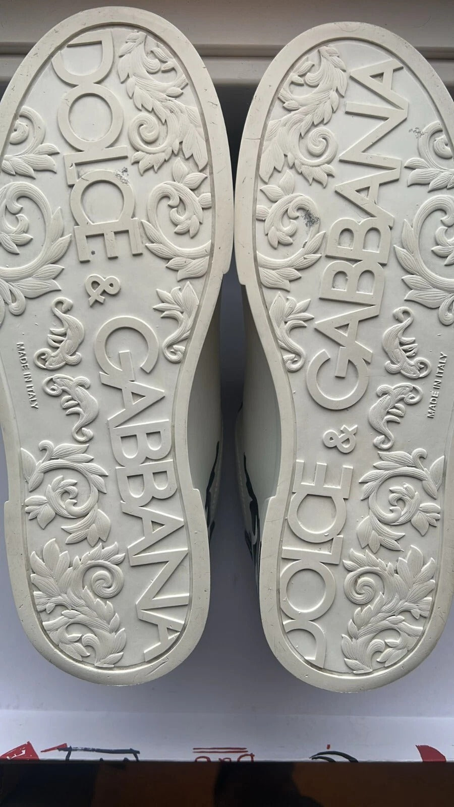 Dolce & Gabbana White Blue Crown Low Top Men Sneakers Shoes by Dolce & Gabbana