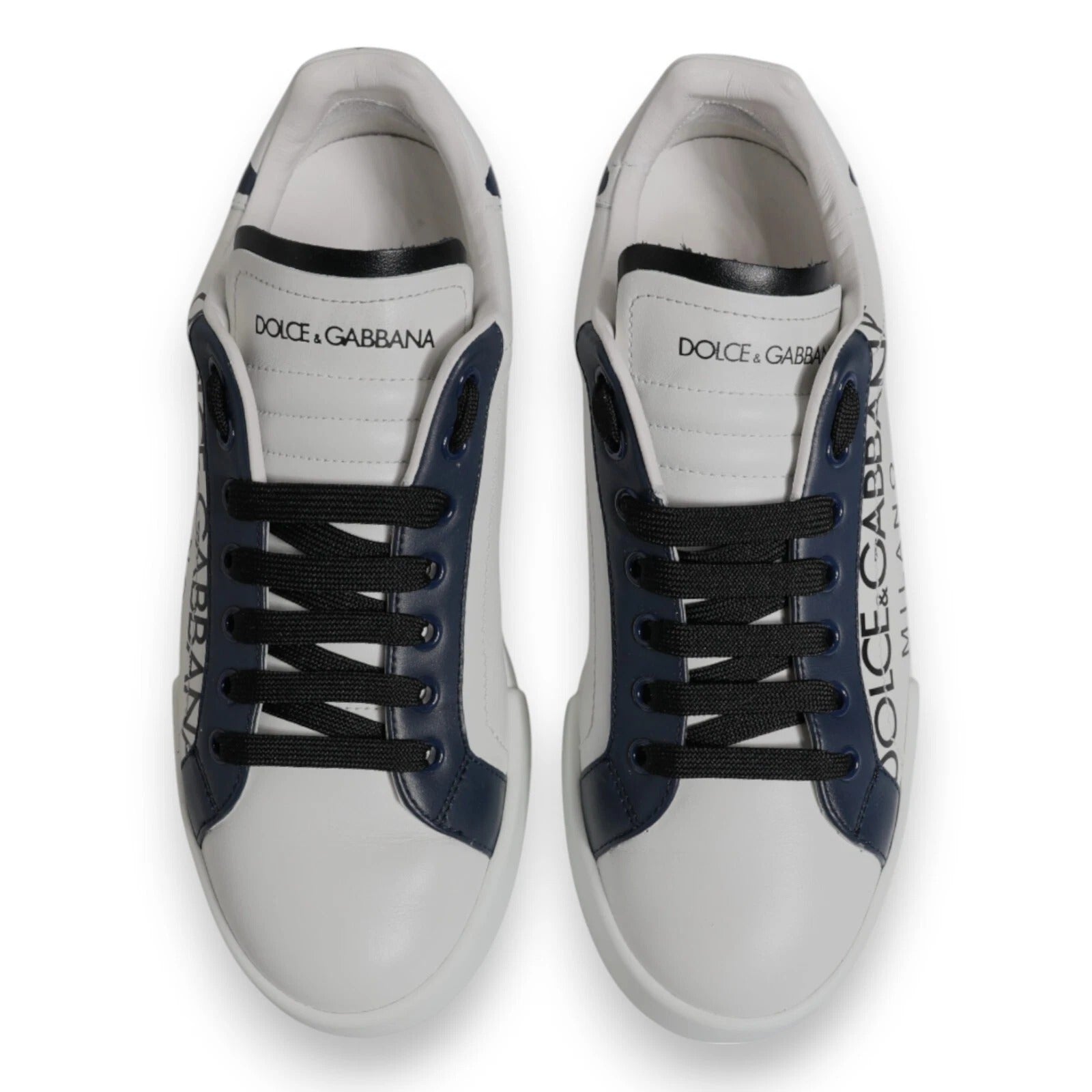 Dolce & Gabbana White Blue Crown Low Top Men Sneakers Shoes by Dolce & Gabbana