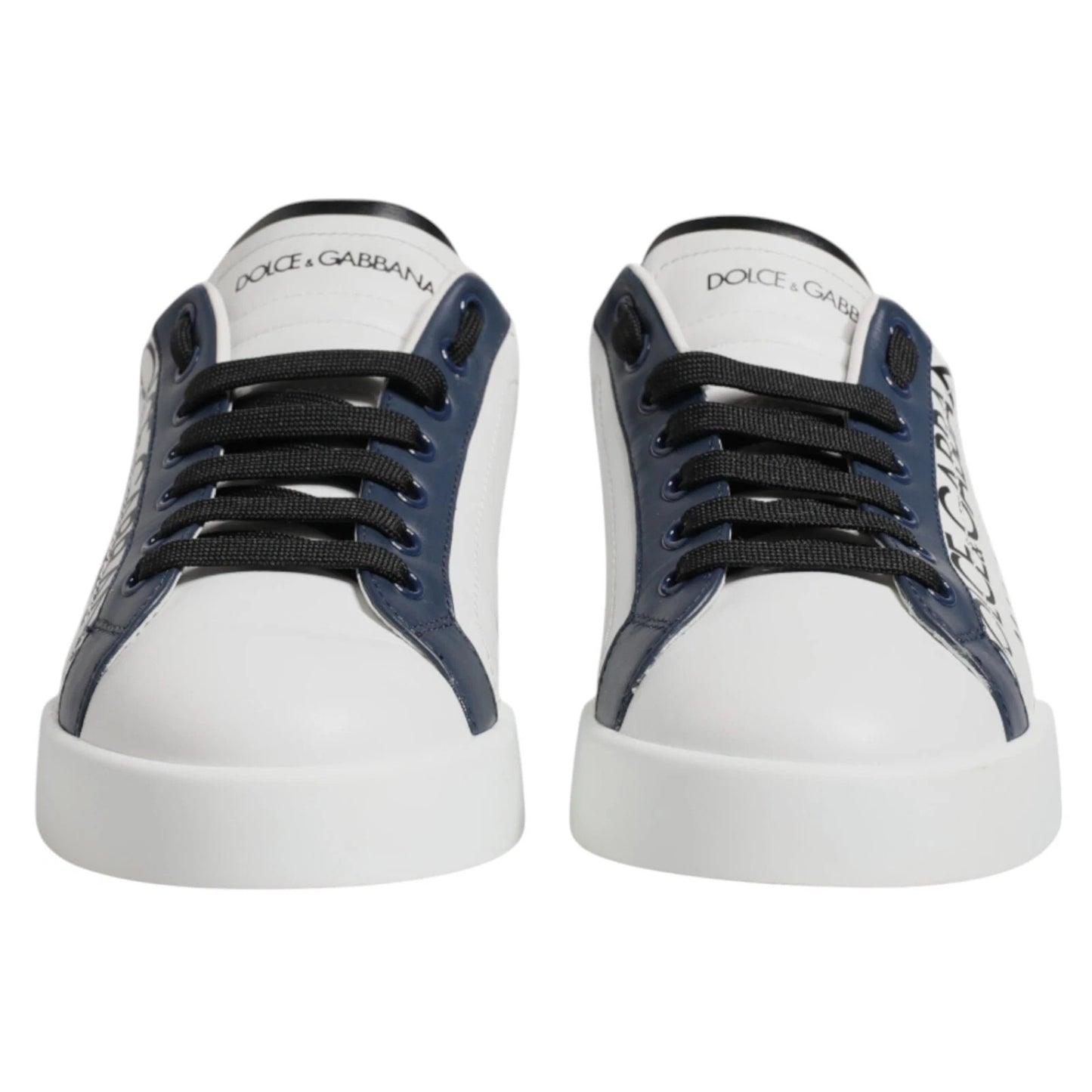 Dolce & Gabbana White Blue Crown Low Top Men Sneakers Shoes by Dolce & Gabbana