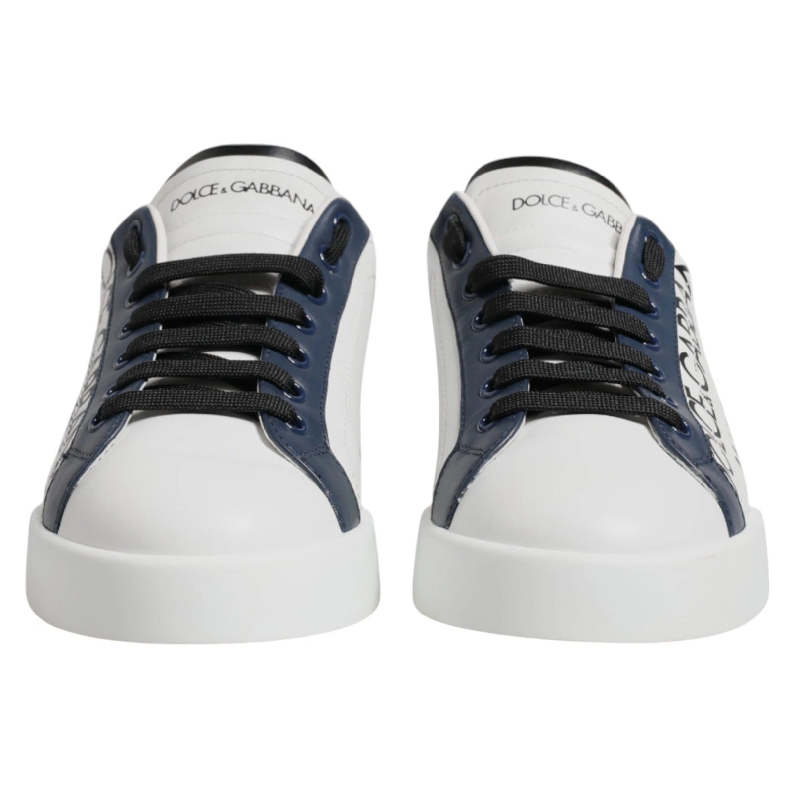 Dolce & Gabbana White Blue Crown Low Top Men Sneakers Shoes by Dolce & Gabbana