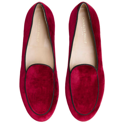 Mocassins en velours rouge Charles Philip
