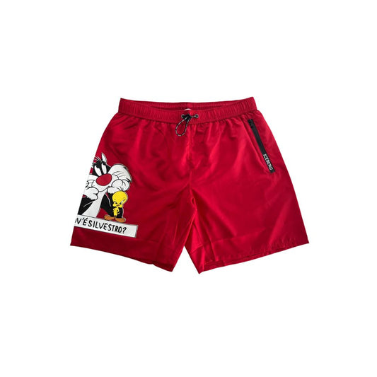 Short de bain homme en polyester rouge Iceberg