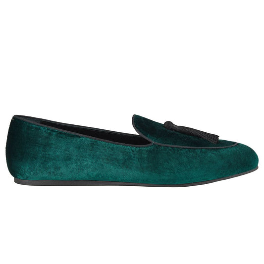 Mocassins en velours vert Charles Philip