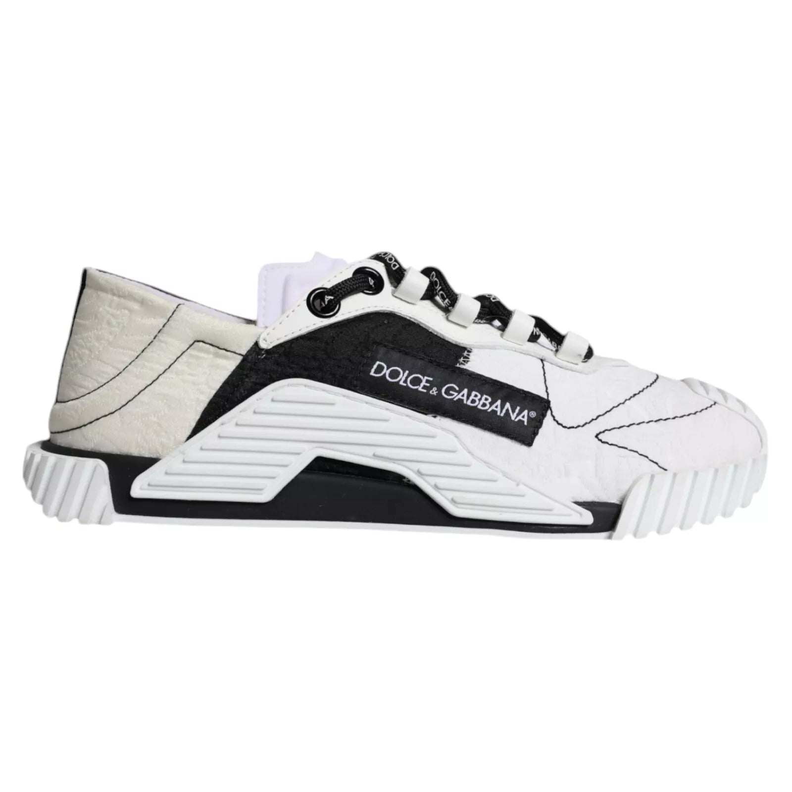 Dolce & Gabbana White Black Low Top NS1 Sneakers Shoes by Dolce & Gabbana