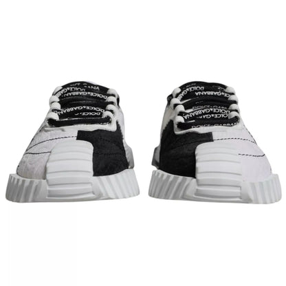 Dolce & Gabbana White Black Low Top NS1 Sneakers Shoes by Dolce & Gabbana