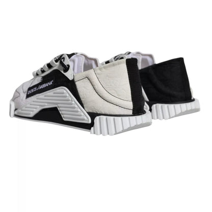 Dolce & Gabbana White Black Low Top NS1 Sneakers Shoes by Dolce & Gabbana