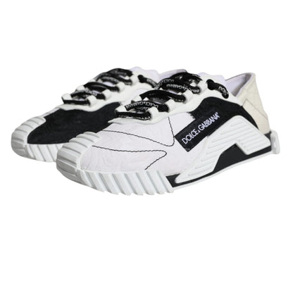 Dolce & Gabbana White Black Low Top NS1 Sneakers Shoes by Dolce & Gabbana