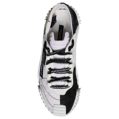 Dolce & Gabbana White Black Low Top NS1 Sneakers Shoes by Dolce & Gabbana