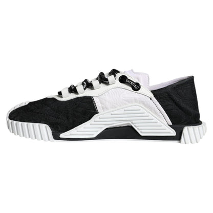 Dolce & Gabbana White Black Low Top NS1 Sneakers Shoes by Dolce & Gabbana