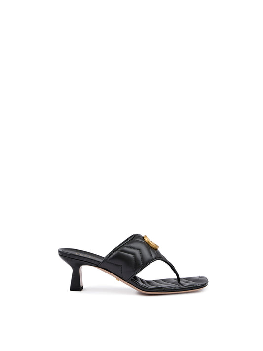 Sandales Charlotte en cuir nappa noir Mystic de Gucci