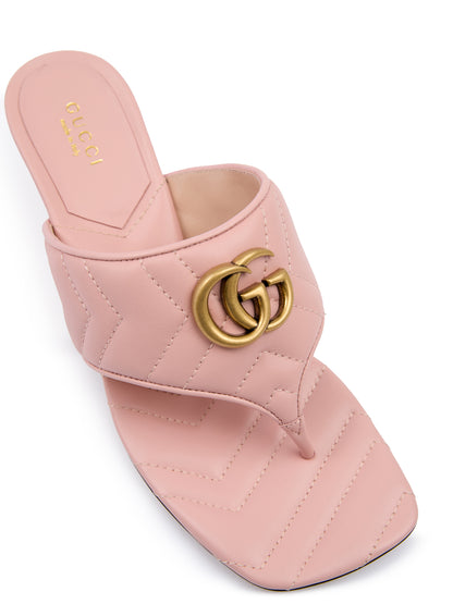 Sandales Charlotte en cuir nappa rose mystique Gucci