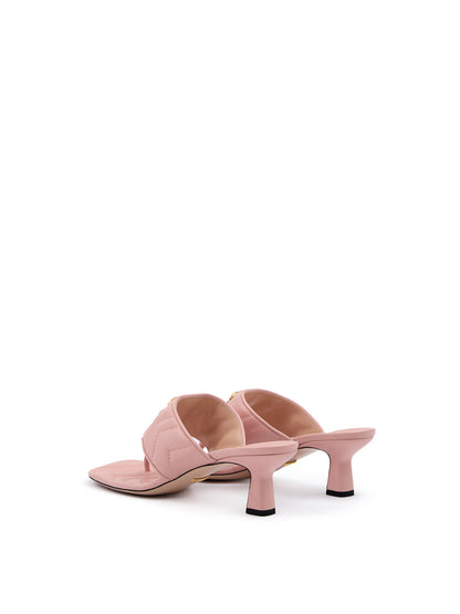 Sandales Charlotte en cuir nappa rose mystique Gucci