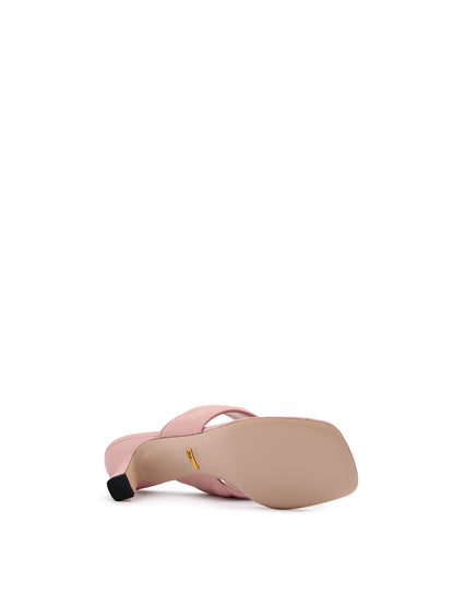 Sandales Charlotte en cuir nappa rose mystique Gucci