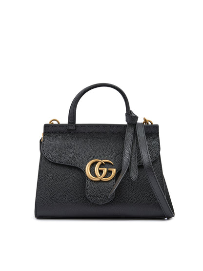 Sac à main Gucci en cuir noir GG Marmont